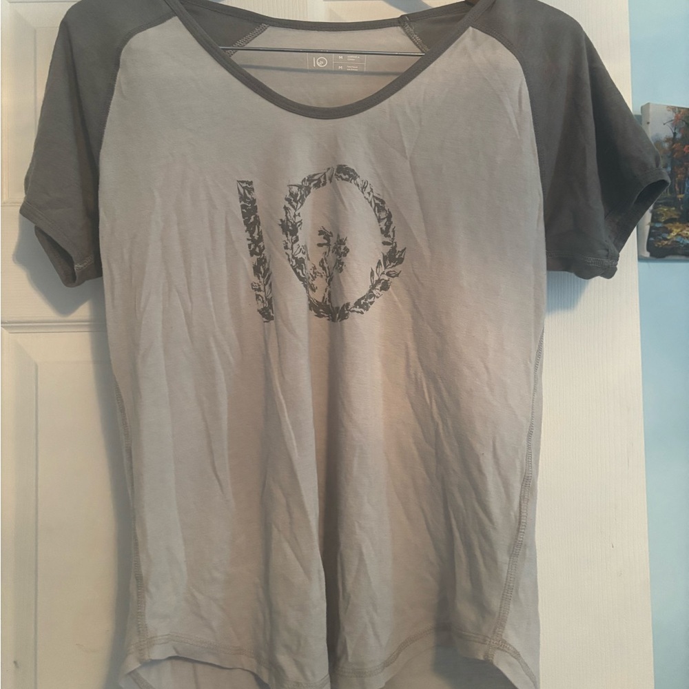 tentree Gray Raglan Short Sleeve Tee with Dark Gray Sleeves